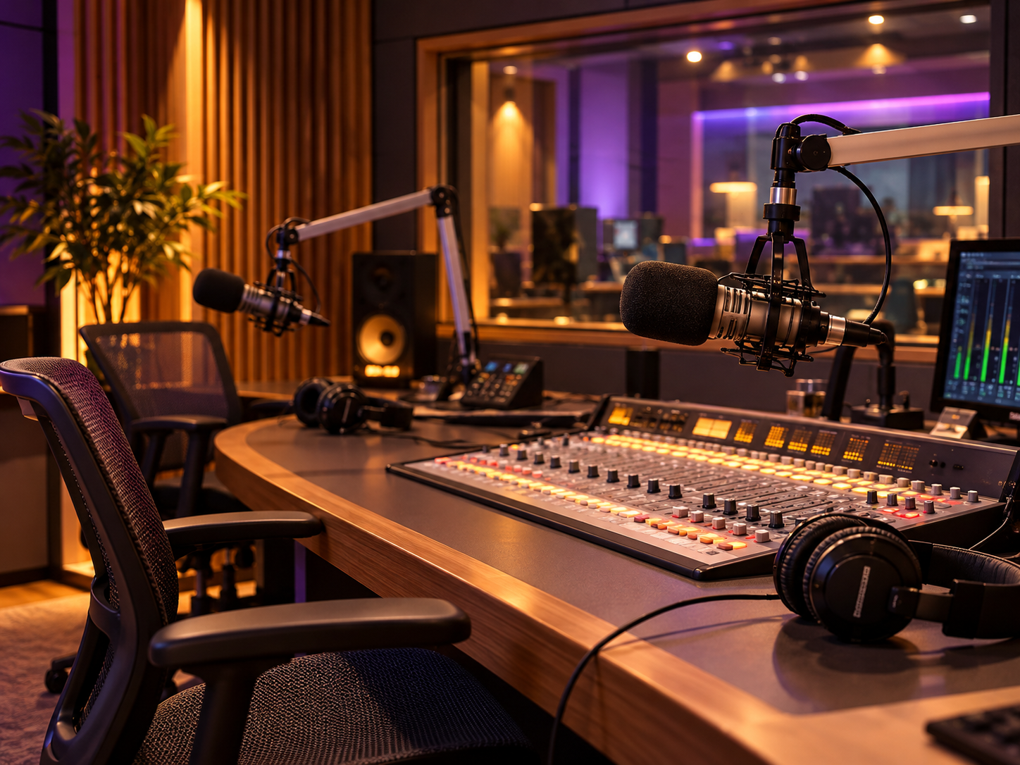 Estúdio profissional de rádio